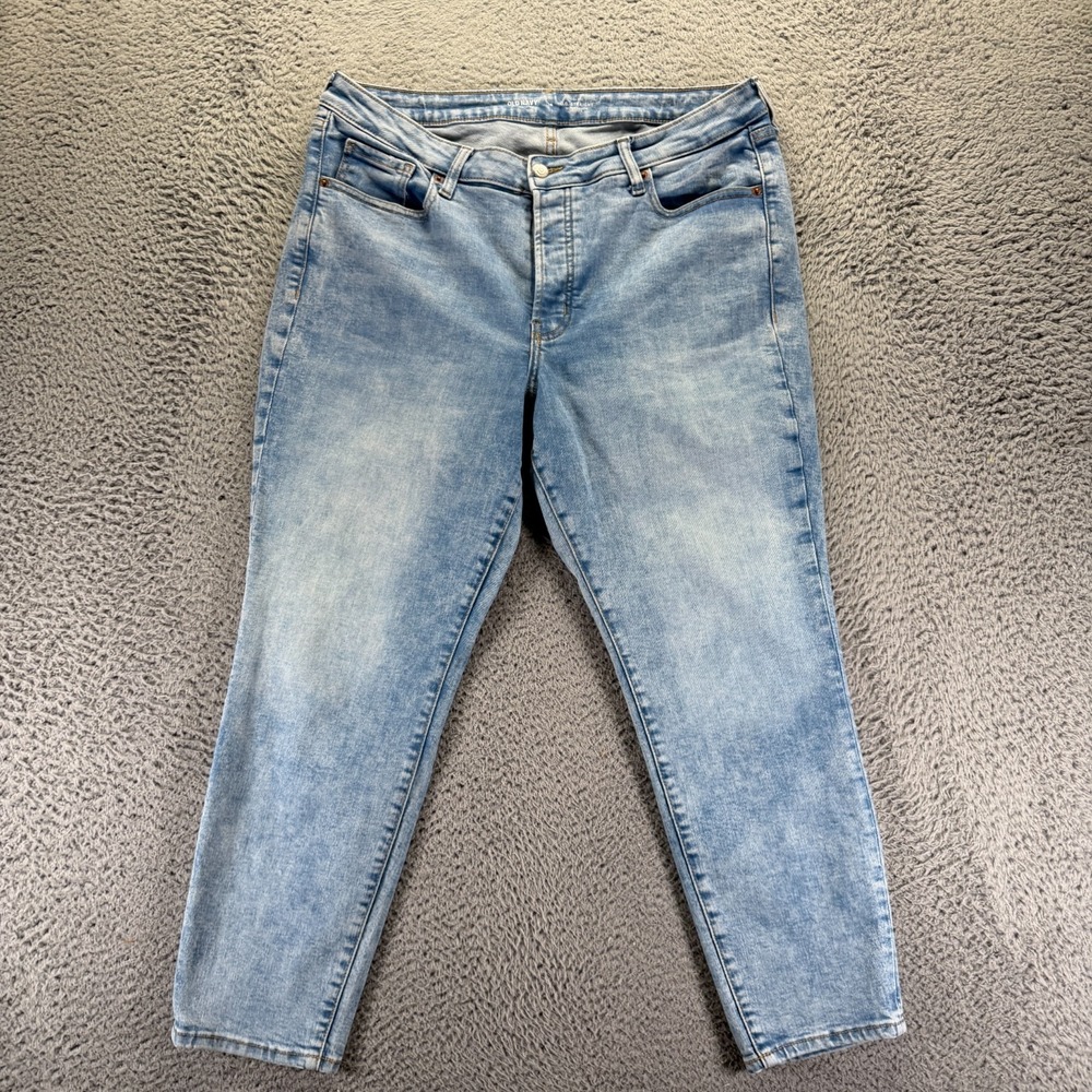 Old Navy OG Jeans Women's 16 Blue Cotton Denim Straight Leg Button Fly High Rise